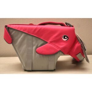 VIVAGLORY Medium Dog / Pink Whale Shaped Sports Style Adjustable Life Vest